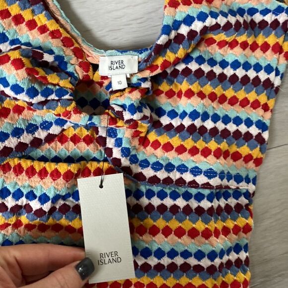 RIVER‎ ISLAND BLUE STRIPE CUT OUT TOP 6 NWT - Picture 5 of 7